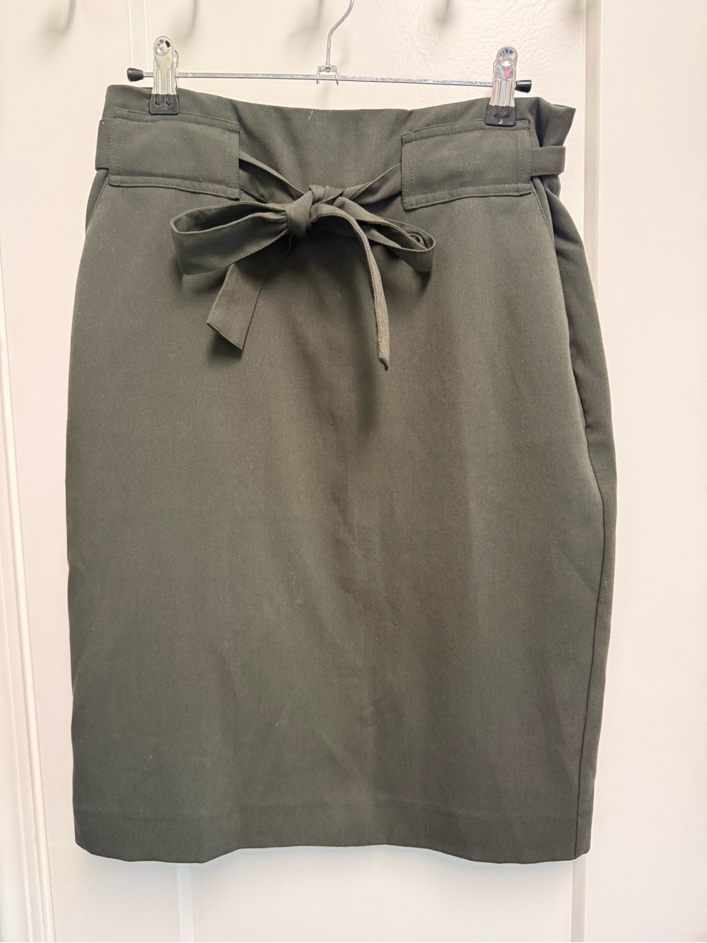 Banana Republic Olive Tie-Waist Pencil Skirt